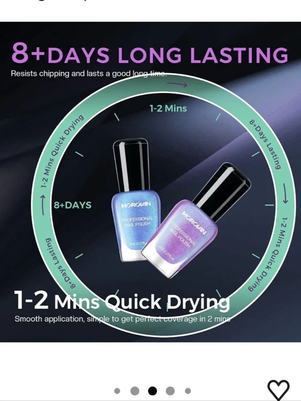 Chameleon Nail Polish Set: 6 Color Holographic Ombre Quick Dry